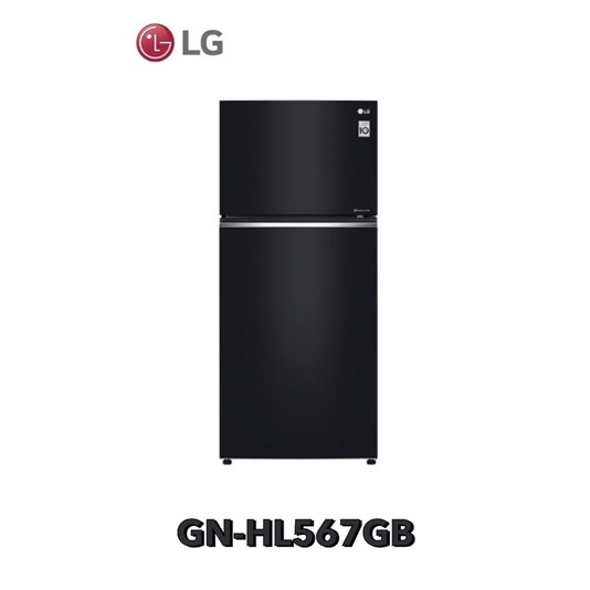 【LG 樂金】 525公升鏡面直驅變頻雙門冰箱/曜石黑 GN-HL567GB