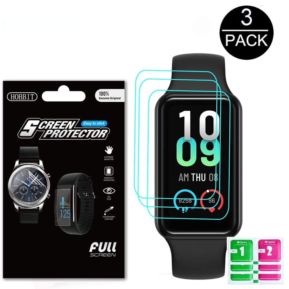 3 件裝手機手錶全屏貼膜 Tpu 防刮膜手錶水凝膠軟貼紙適用於 Amazfit 錶帶 7 錶帶 5