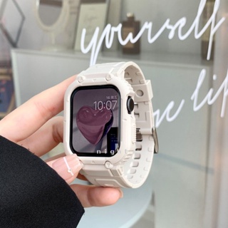 星光色一體錶帶 適用 apple watch 蘋果錶帶 iwatch SE 1-9代通用 Ultra 潮牌時尚矽膠錶帶