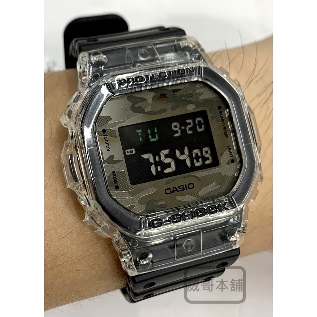 【威哥本舖】Casio台灣原廠公司貨 G-Shock DW-5600SKC-1 迷彩半透明電子錶 DW-5600SKC
