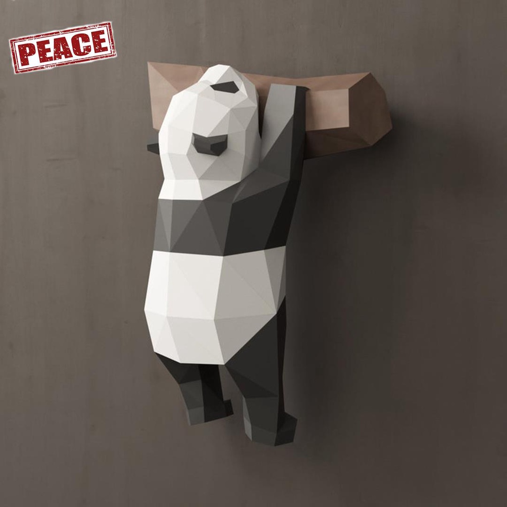 NEW-PEACE 中國元素熊貓 動物3D立體紙模型手工折紙玩具壁掛