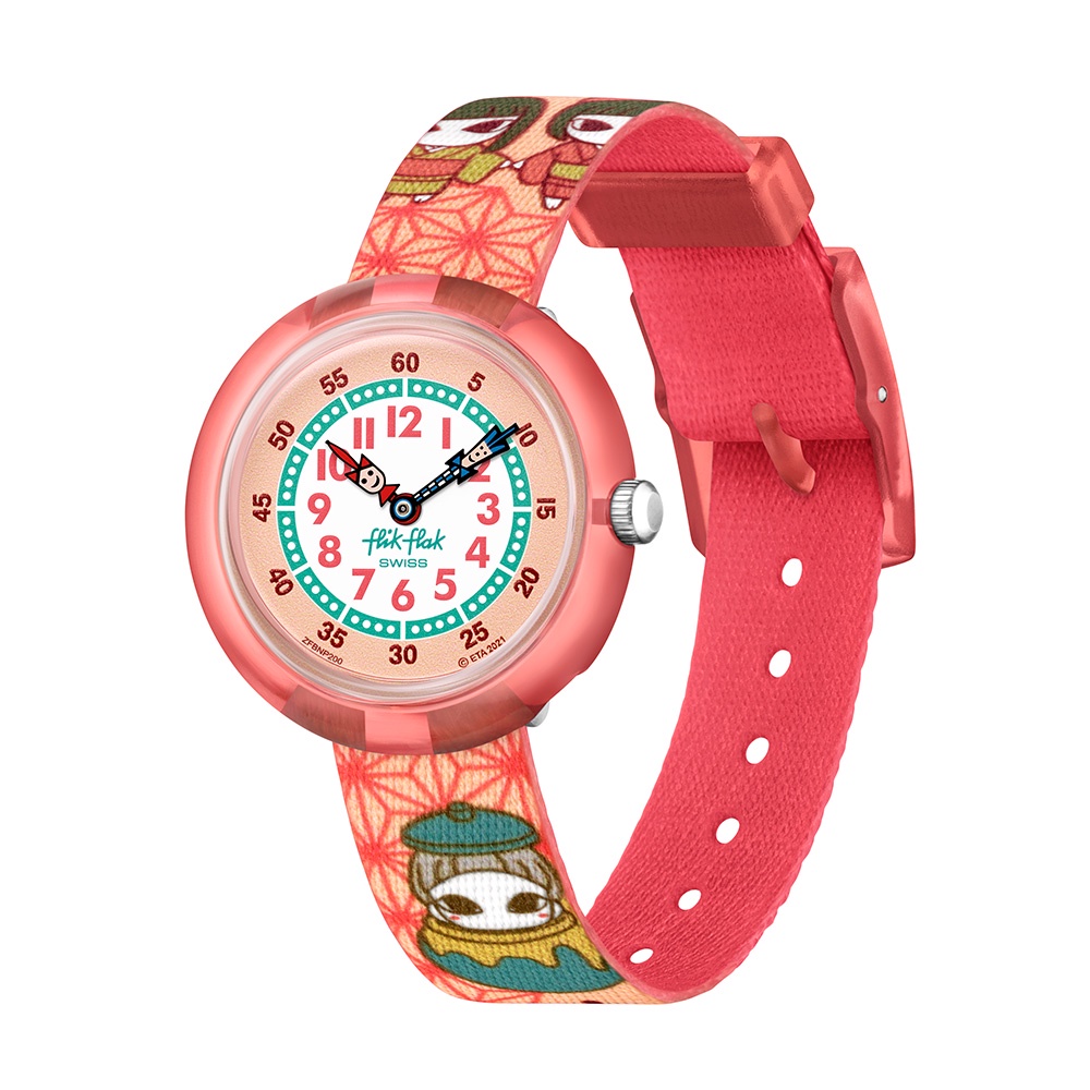 【FlikFlak】兒童手錶 座敷童子 (31.85mm) 瑞士錶 兒童錶 編織錶帶 FBNP200