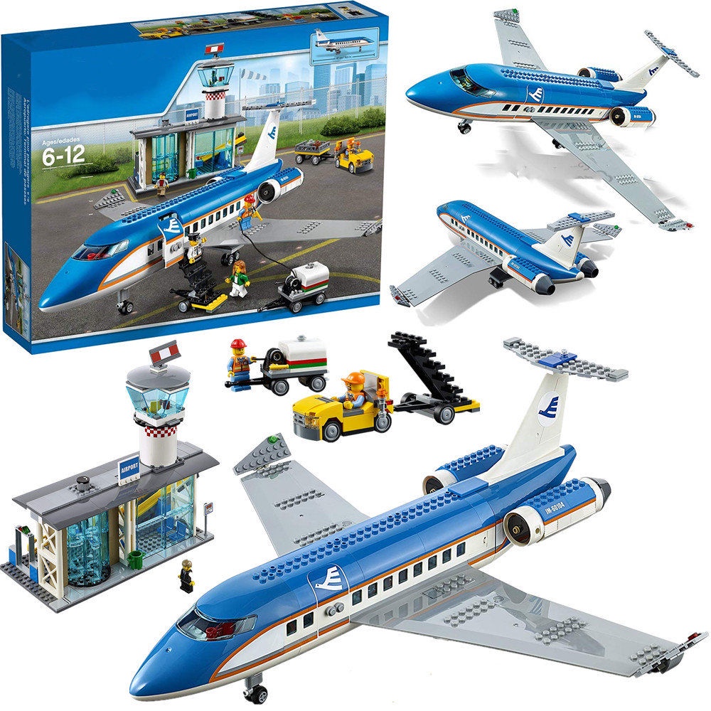 ﹍☁✜兼容樂高積木城市飛機大型客機模型國際機場航站樓樂高拼裝男玩具