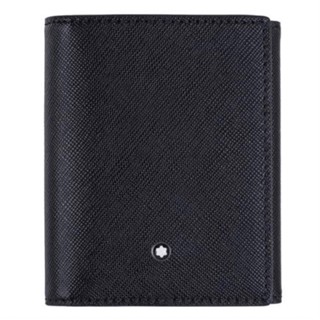 MONTBLANC萬寶龍十字紋三折式6卡視窗名片夾-黑116388 ok