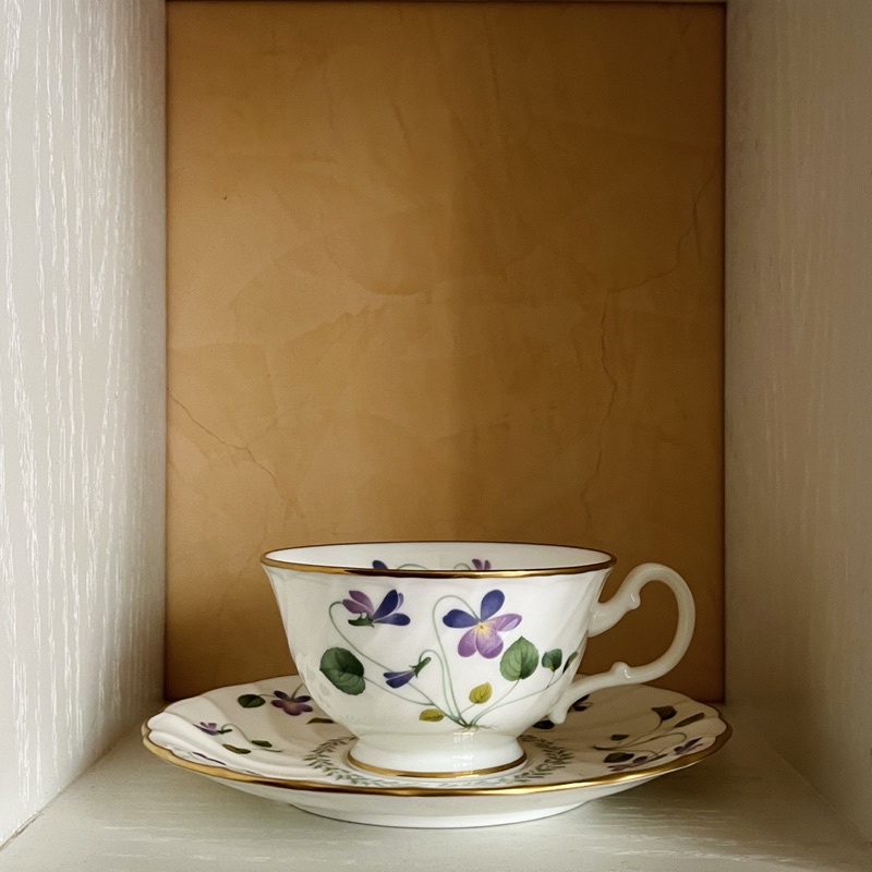 【現貨】日本 Noritake 則武 Violet Dream 紫羅蘭 咖啡杯 紅茶杯（1杯1盤）大盤 點心盤 日本製