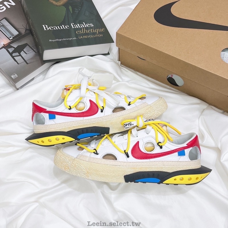 【Leein】Off White X Nike Blazer Low 77 白紅 解構聯名 男女款 DH7863-100