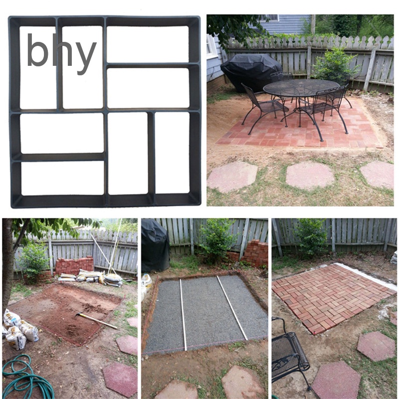 Bhy 不規則 DIY 鋪路磚路機模具花園鋪路混凝土模具踏腳石模具天井小徑步行機