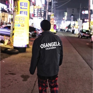 ［現貨］韓國 LOSANGELES 反光防水 風衣外套 薄款 立領 城市洛杉磯 正韓 街頭 穿搭 3M 夾克 男生