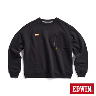 EDWIN 男款 PLUS+ LOGO長袖T恤(黑色)