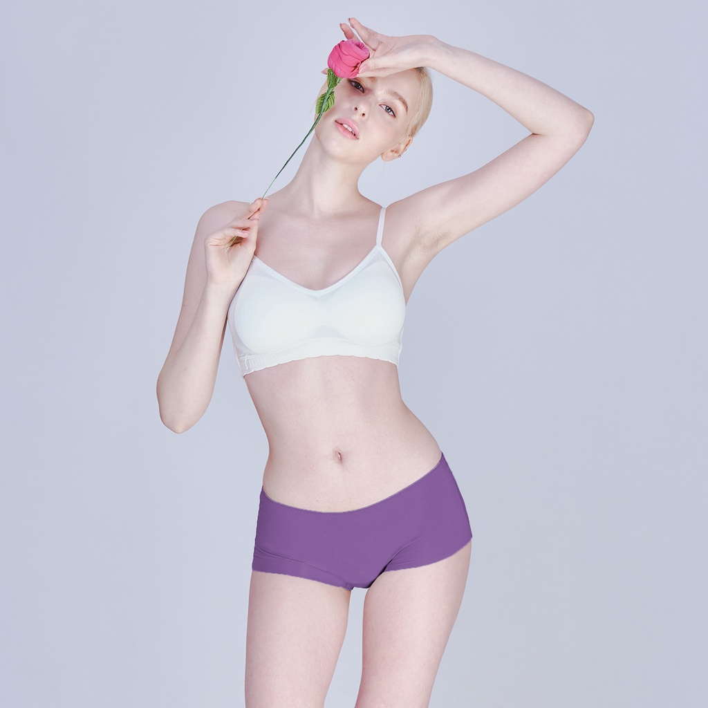 【aPure】Pure5.5-包臀低腰女無痕平口褲-葡萄紫