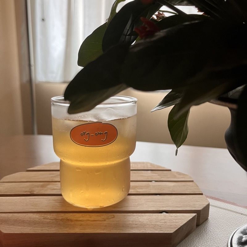 「我愛橘色」品牌logo玻璃杯水杯 果汁杯啤酒杯文創禮物