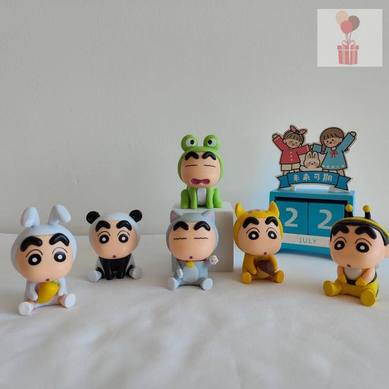(蠟筆小新-公仔)6款蠟筆小新cos動物系列 蜜蜂 青蛙 小松鼠 玩具 擺飾 生日禮物