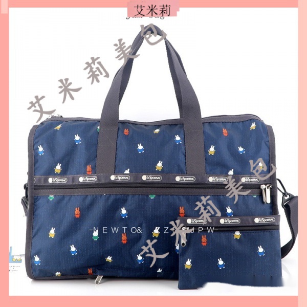 免運促銷 LeSportsac miffy 米菲兔 7185 大款旅行袋輕便防水手提單肩背包旅行包旅遊包斜跨 旅行包健身