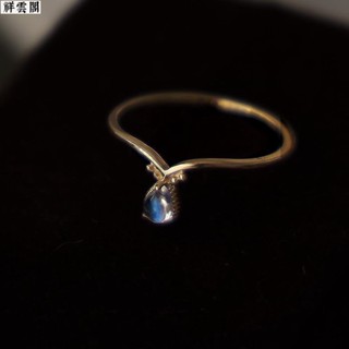 小眾設計✨天然藍月光石小眾設計戒指女ins時尚個性網紅 戒指 女生戒指 戒指女生 指環 飾品