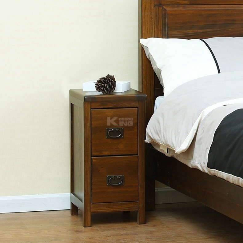 床頭櫃 美式鄉村家用臥室床邊超窄簡易實木迷妳小型床頭櫃 實木迷妳床頭櫃 實木床頭櫃 床邊櫃 夾縫櫃