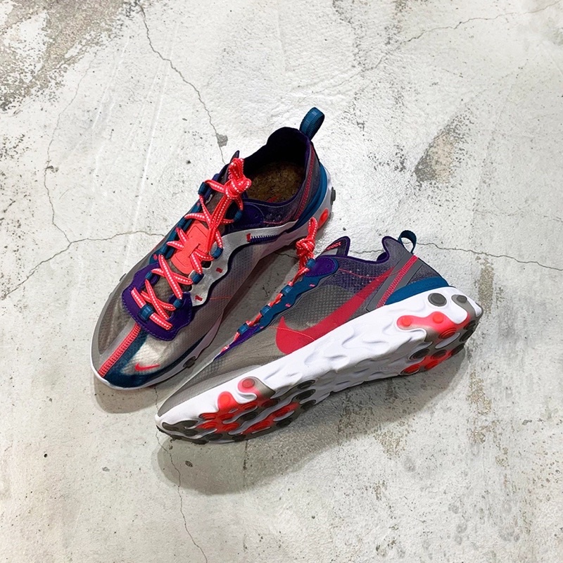 NIKE React Element 87 藍粉配色 us9.5 27.5cm