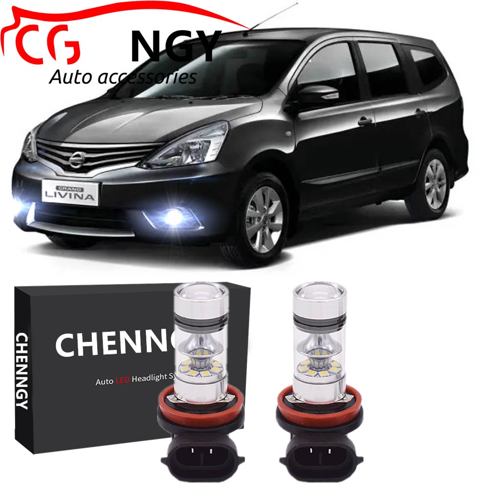 適用於 Nissan Grand Livina 2006-2013 - 6000K 白色投影儀 LED 霧燈燈泡套件 2