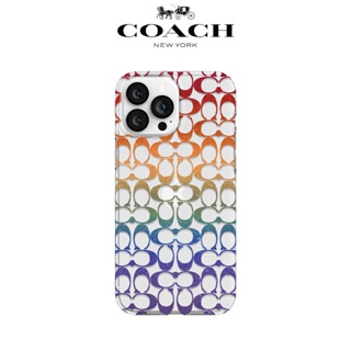 【COACH】iPhone 13/Pro 6.1吋 精品手機殼 漸層彩虹經典大C