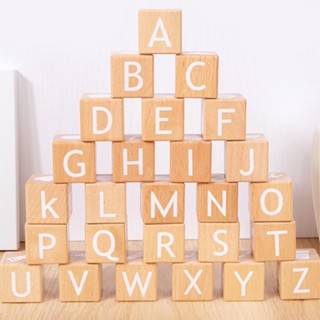 現貨《木製玩具 】ABC字母數字六面方塊積木玩具 ♥ 數字圖示認知 幼兒園教具 ♥ 益智教具 兒童早教啟蒙 積木玩具