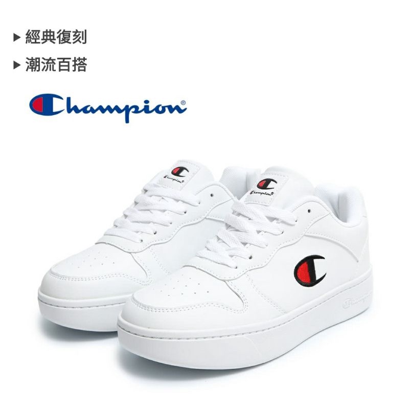 【Champion】男&lt;2&gt; 休閒鞋 運動鞋 白版鞋 滑板鞋 小白鞋 C-COURT OX-白(MSUS200500)