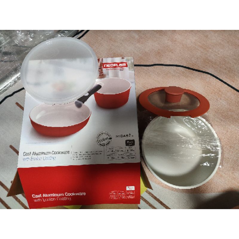 Neoflam midas plus 陶瓷塗層鍋具3件組 可拆式鍋柄18公分湯鍋和鍋蓋/矽膠蓋