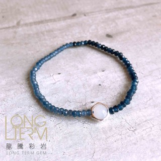 【龍騰彩巖】天然 藍瑪瑙 月光石 手珠 手鍊 能量水晶