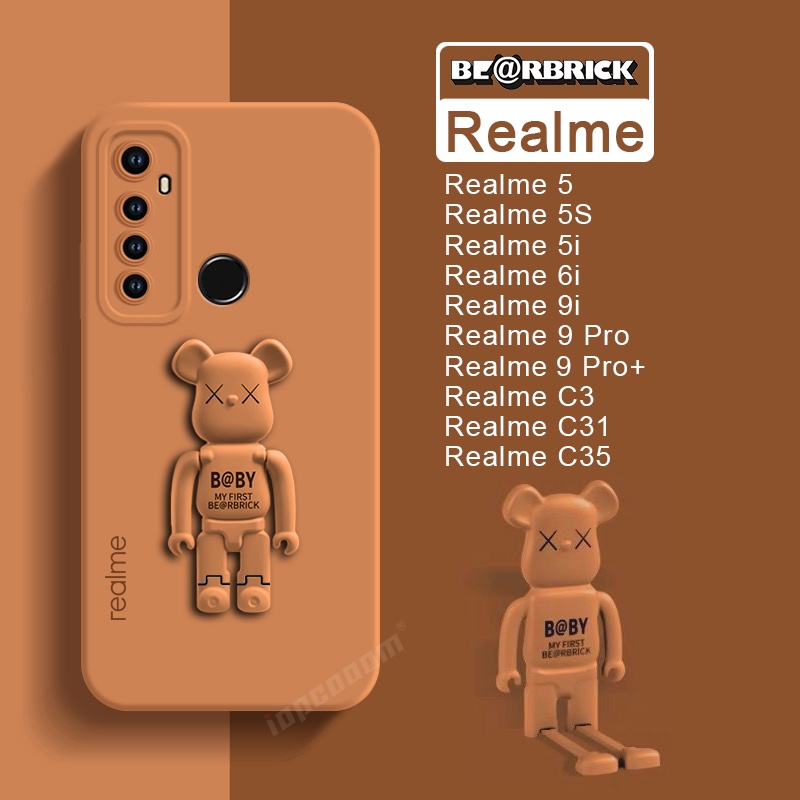 可愛小熊支架保護套 Realme 5 5i 5S 6i 9i 9 Pro Plus C3 C31 C35支架手機殼