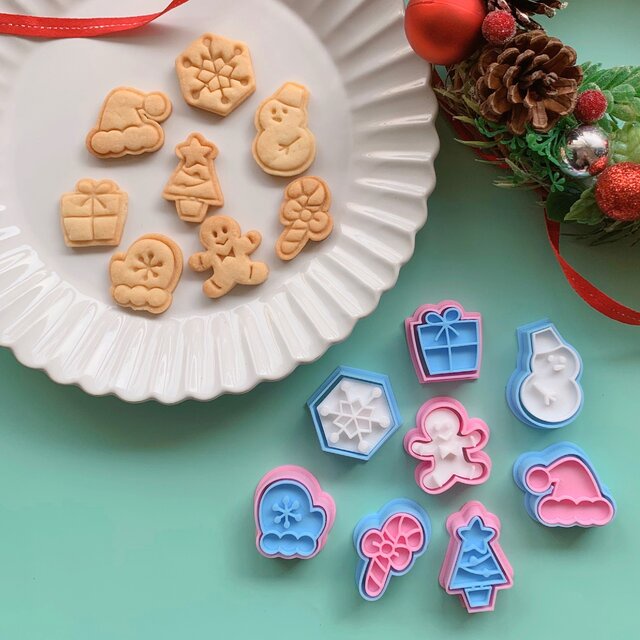 烘焙新款2023 饼干耶誕老人迷你烘焙 日式小可愛 薑餅人DIY 曲奇烘焙餅乾模具3D立體卡通mini 糖霜饼模