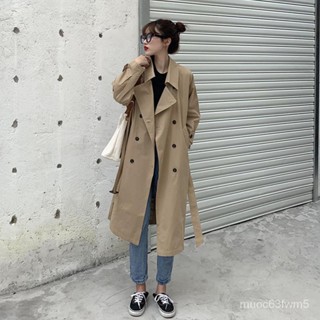 觀霧2022春裝新款韓版英倫風氣質時尚外套百搭寬鬆長款過膝風衣學生女 WZAL