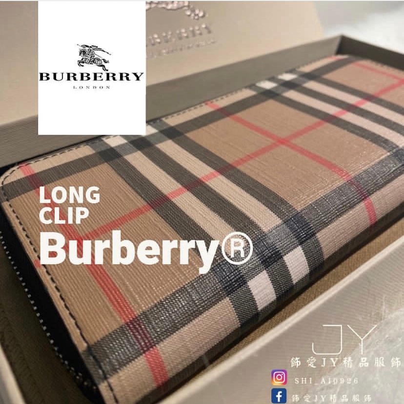 限時下殺！現貨在台 快速出貨【BURBERRY】【【Vintage 格纹】戰馬】【長夾】