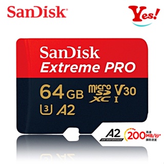 【Yes❗️公司貨】SanDisk Extreme PRO A2 64G/GB 200M V30 microSD 記憶卡