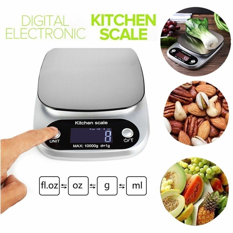 Electronic10kg/ 1g Kitchen Scale Stainless Steel Digital Wei