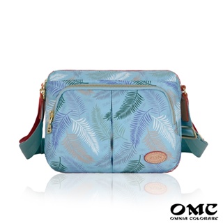 【OMC】羽草系多夾層智慧收納斜背包12960-粉嫩藍