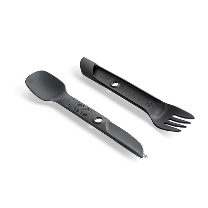 【美國UCO】SWITCH SPORK UTENSIL SET WITH TETHER/多功能切換餐具組/刀叉餐具 黑色