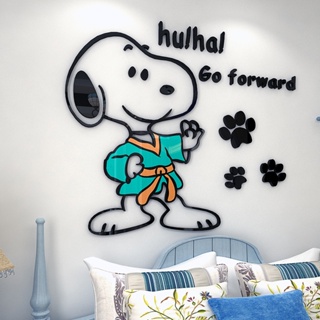 牆貼工廠現貨多款 史努比 3D壓克力壁貼snoopy 兒童房卡通創意裝飾3D牆貼