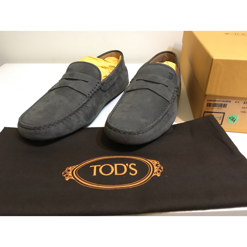 【MW代購】現貨男鞋 Tod's mocassino gommini 灰色磨砂皮豆豆鞋 懶人鞋 便鞋 休閒皮鞋