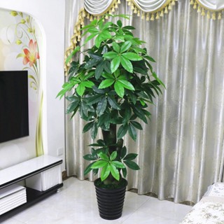 摩登時尚一派 假樹發財樹仿真植物大型落地盆栽景塑膠裝飾假花模擬客廳室內綠植