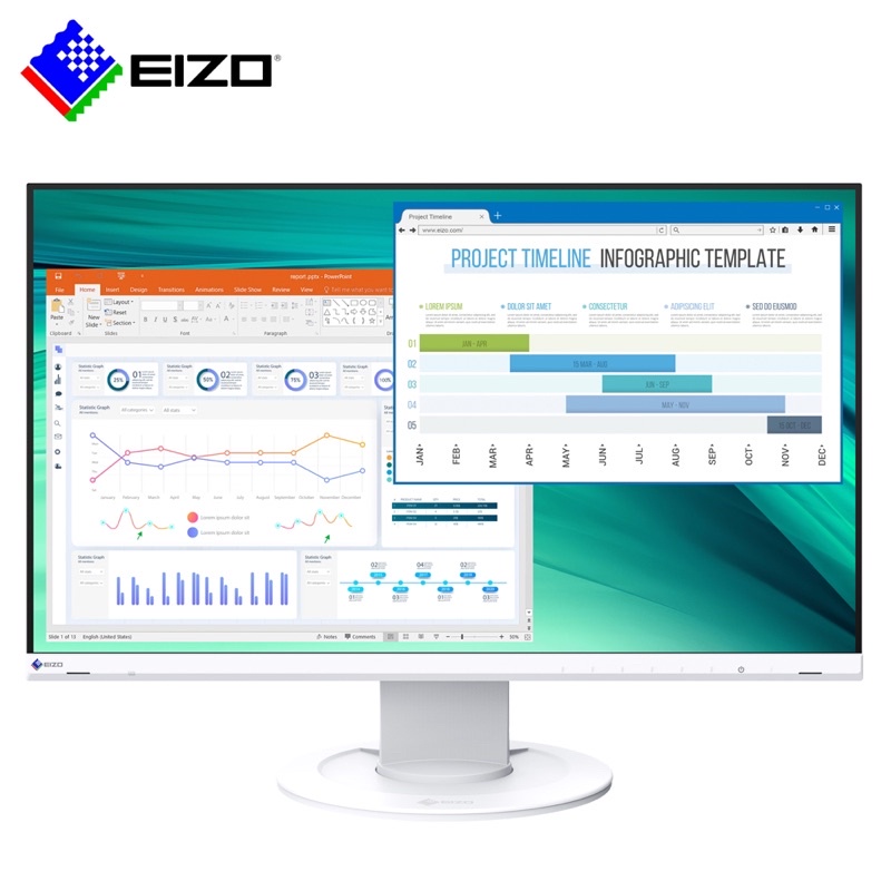 EIZO FlexScan EV2460 23.8吋 IPS超薄型邊框16:9寬螢幕(白色)