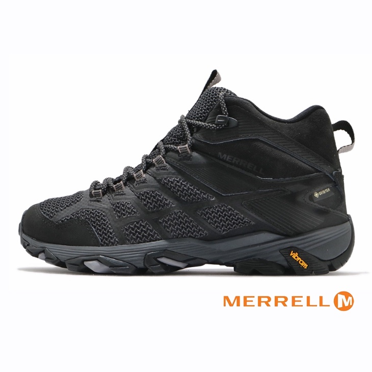【台灣黑熊】美國 Merrell Moab FST 2 Mid GTX 男/黑 防水中筒登山鞋 健行鞋 599535
