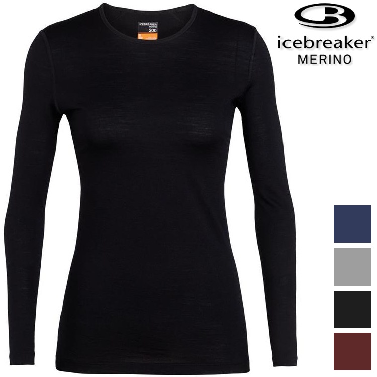 Icebreaker Oasis BF200 女款 素色圓領長袖上衣/美麗諾羊毛排汗衣 104375