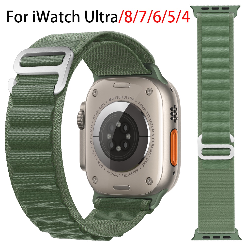 適用於Apple Watch Ultra /8/7/6/SE 2022蘋果手錶錶帶 高山回環尼龍錶帶iWatch透氣錶帶