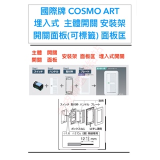 日本進口 Panasonic 國際牌 COSMO ART 零件 開關主體 開關面板 開關安裝架 面板匡 零件 可自行組裝