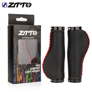 Ztto 皮革自行車握把 AG44 AG47 和矽膠桿塞 MTB 把手握把減震山地公路自行車公路車 Bmx