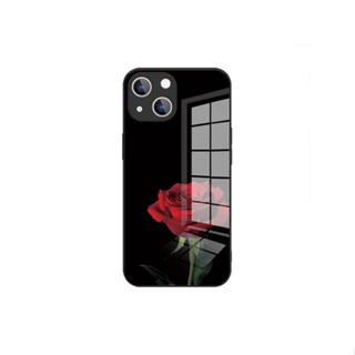 復古紅色玫瑰花iphone14手機殼蘋果15promax奢華xs高級感xr液態玻璃11pro簡約12mini女款8plu