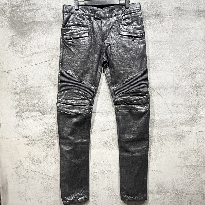 Balmain 全新黑色閃粉Biker 牛仔褲 （附吊牌）32號