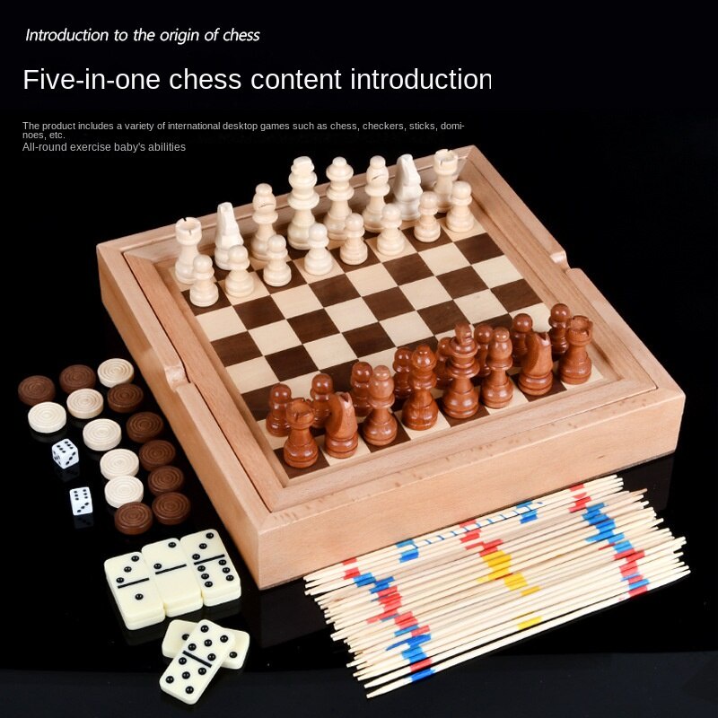 外貿木質棋子 木製國際象棋跳棋遊戲 棋骨牌九子棋挑棒遊戲玩具 桌遊益智玩具