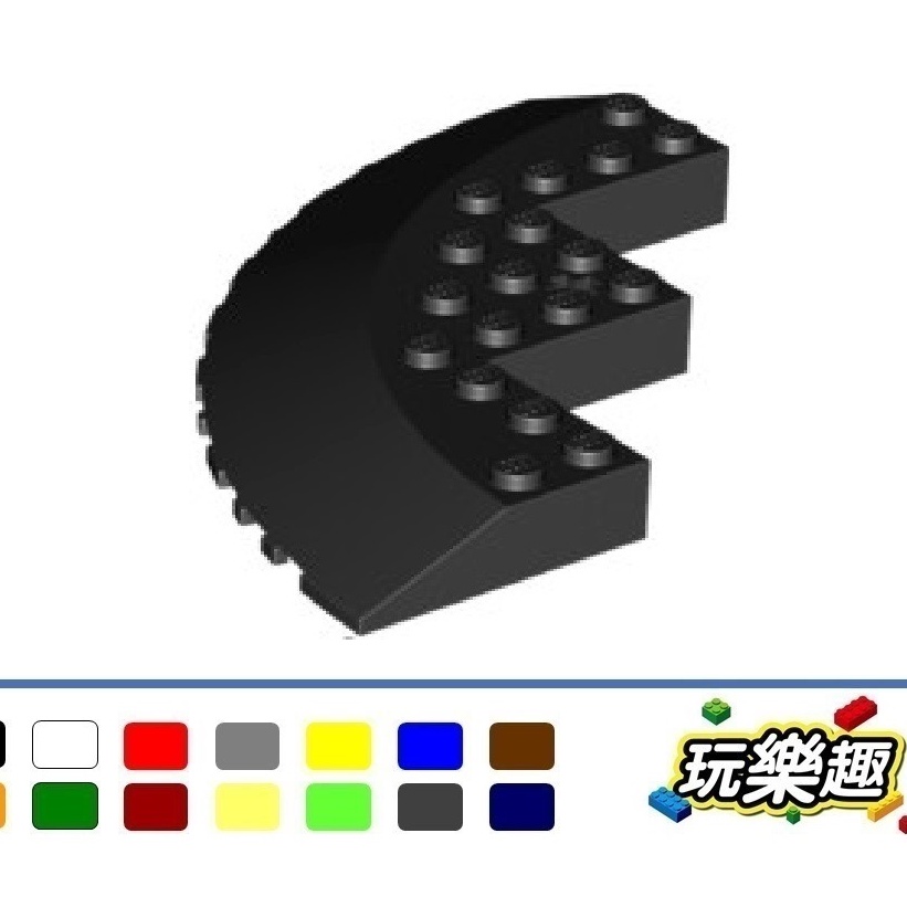 玩樂趣 LEGO樂高 深灰色 58846 10x10 1/4轉角   圓弧磚 二手零件 (2G40B)