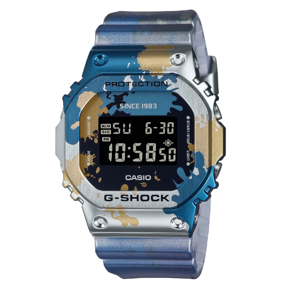 【CASIO 卡西歐】G-SHOCK Street Spirit街頭塗鴉藝術金屬錶殼方形電子錶(GM-5600SS-1)