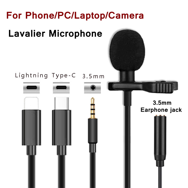 Mini Clip-on Condenser Microphone with 3.5mm Earphone Jack P