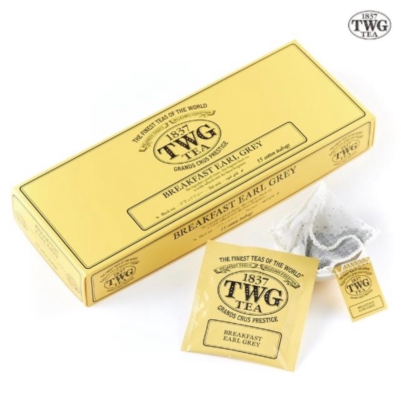 【TWG Tea】手工純棉茶包 伯爵早餐茶 15包/盒 新加坡貴婦茶(Breakfast Earl Grey;黑茶)